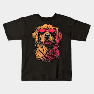 Adorable Golden Retriever Dog Kids T-Shirt